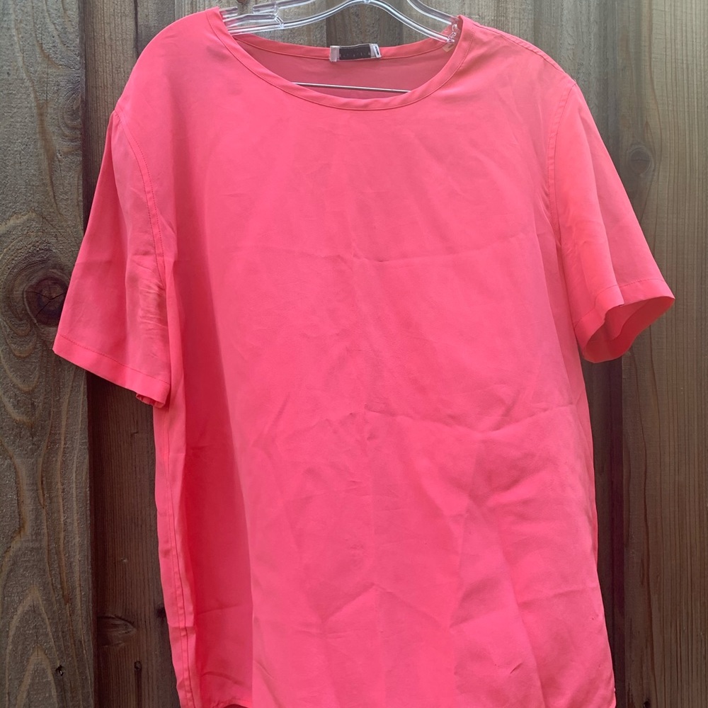 Equipment scoop neck silk top
